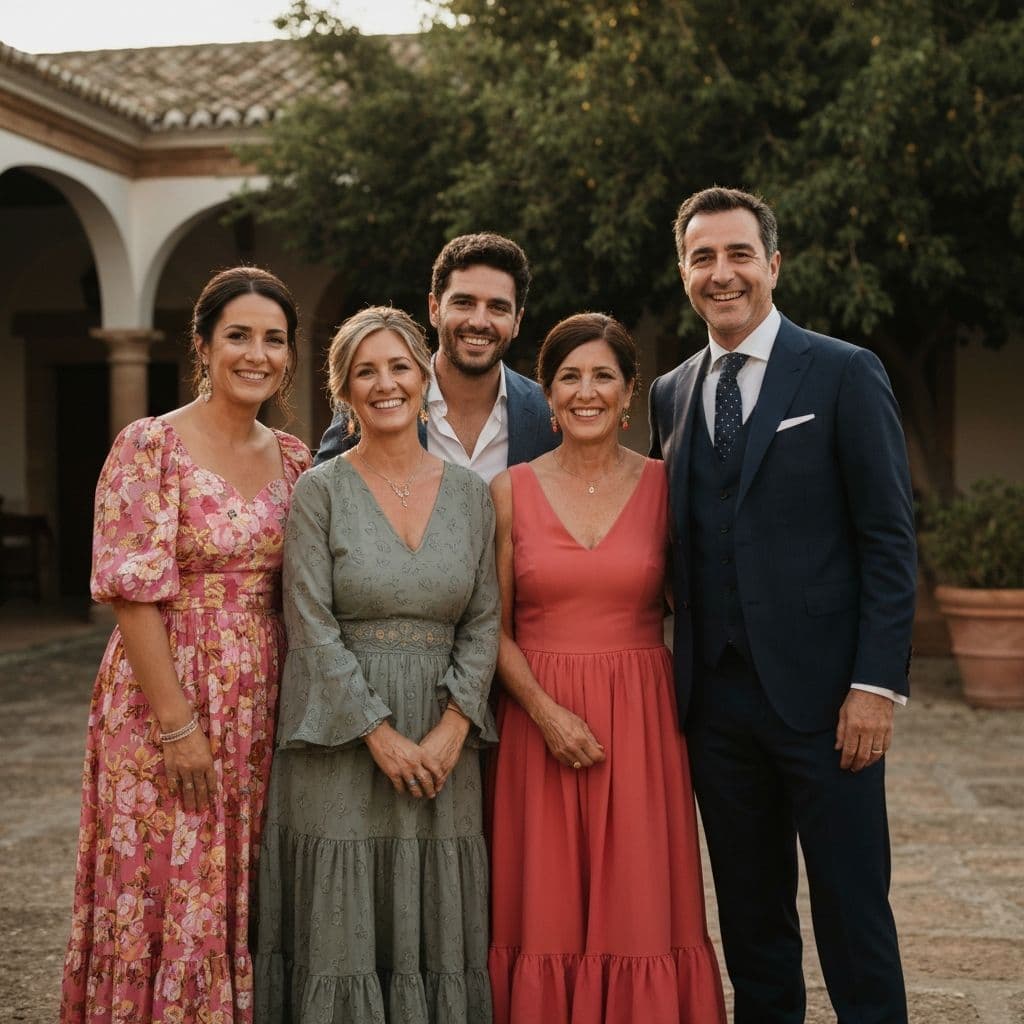 Family photo at a wedding in Altea